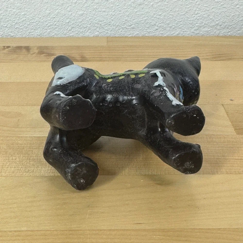 Day of the Dead Black Cat Skeleton Candle Hand Painted Dia de los Muertos Decor